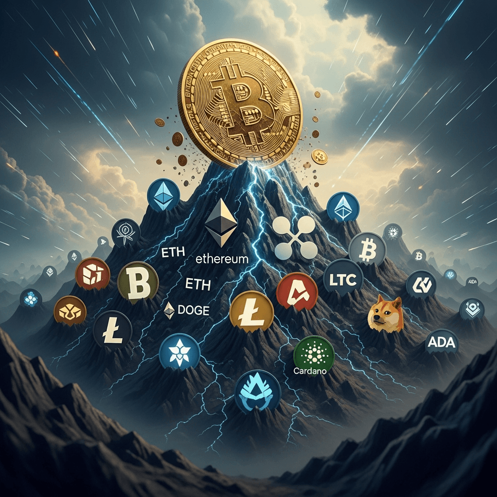 Bitcoin se desploma, pero mantiene su rol dominante en el mercado