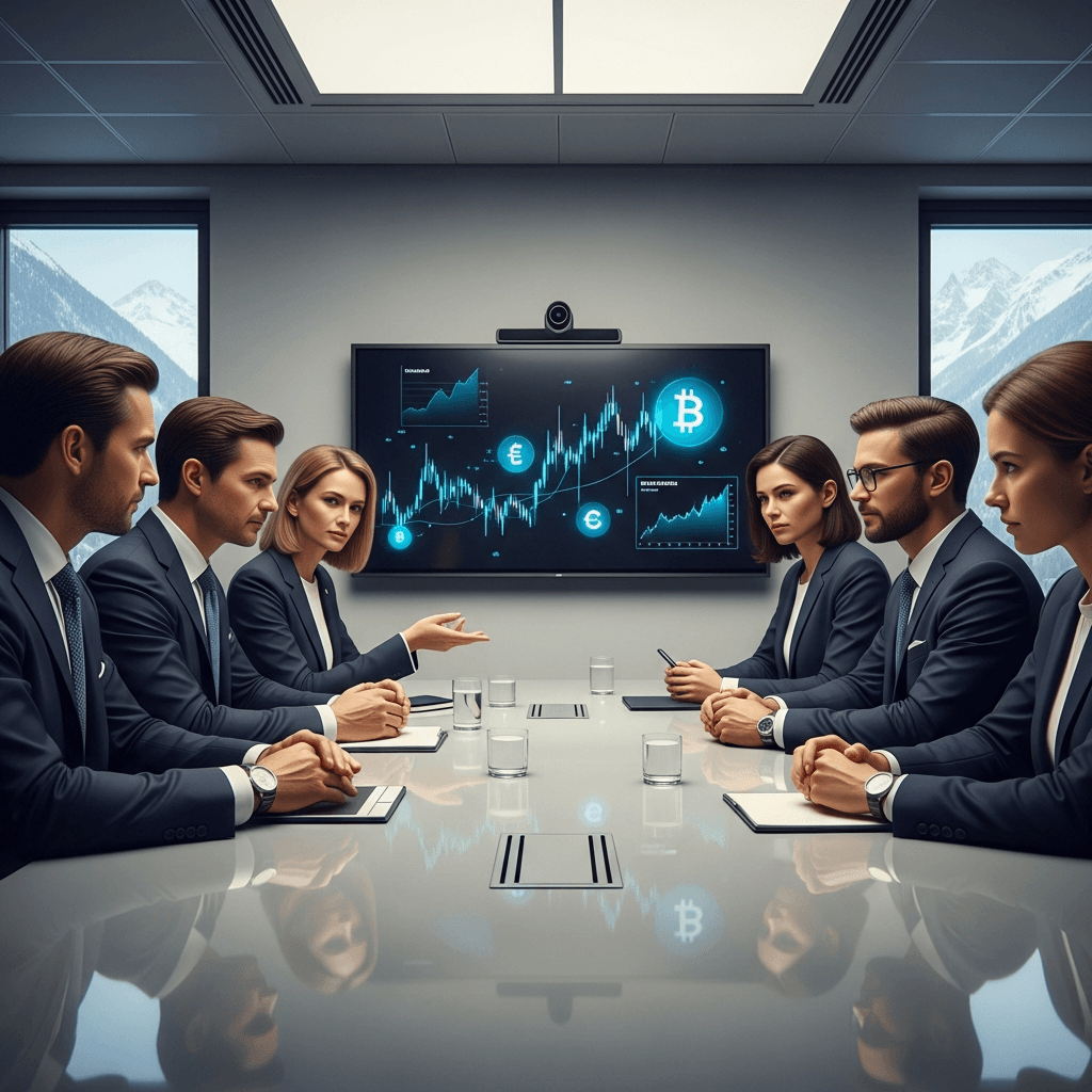 Coinbase y banqueros negocian regulaciones para criptomonedas en Davos